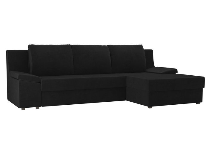 Угловой диван-кровать Челси черного цвета