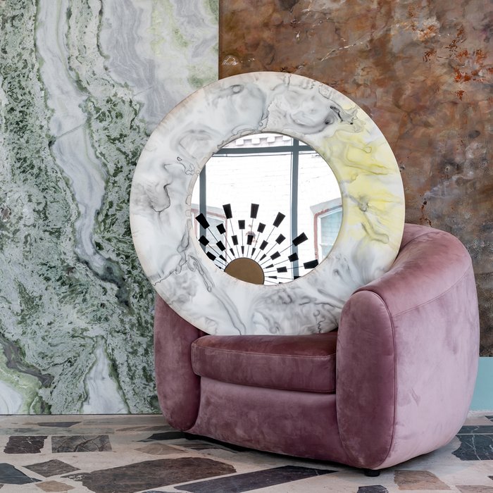 Настенное зеркало Альфонсо с мраморной окраской - лучшие Настенные зеркала в INMYROOM