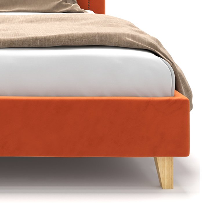 Кровать Kimberly оранжевого цвета на ножках 180х200 - лучшие Кровати для спальни в INMYROOM