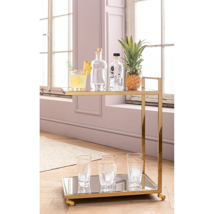 Столик-тележка Classy золотого цвета - лучшие Сервировочные столики в INMYROOM