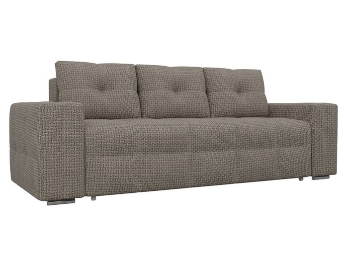 Прямой диван-кровать Леос коричневого цвета