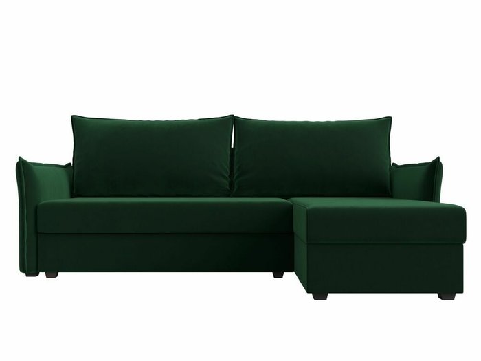 Угловой диван-кровать Лига 004 темно-зеленого цвета угол правый  - купить Угловые диваны по цене 36999.0
