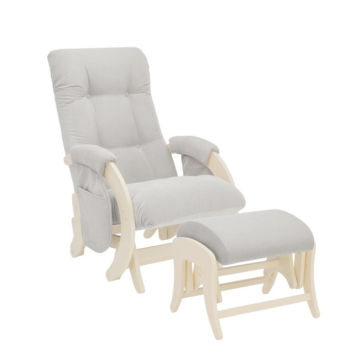 Комплект из кресла и пуфа Milli Smile с карманами серого цвета
