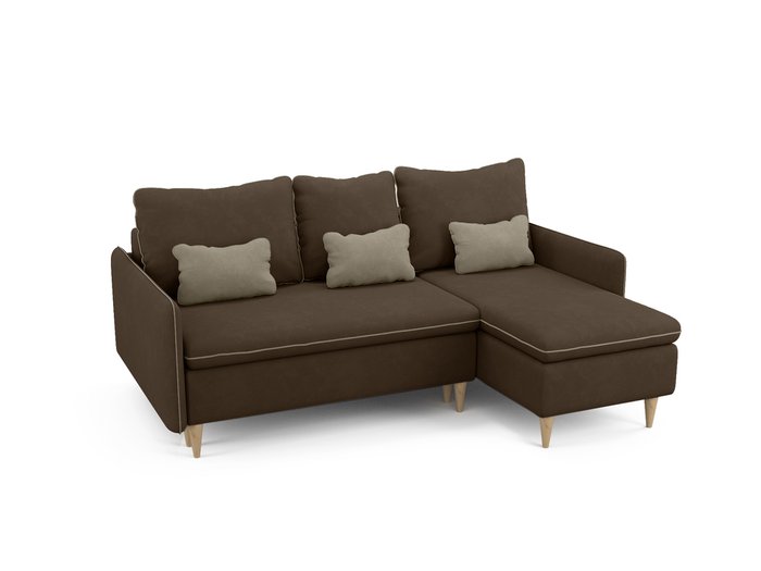Угловой диван-кровать Ron темно-коричневого цвета - купить Угловые диваны по цене 68200.0