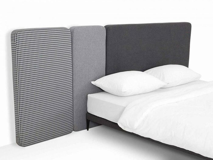 Кровать Licata 140х200 композиция 4 серого цвета - лучшие Кровати для спальни в INMYROOM