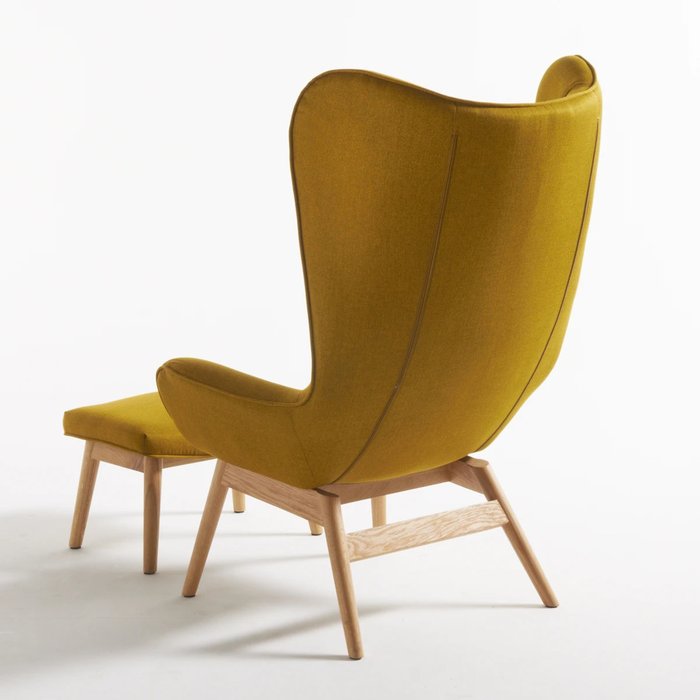 Кресло Crueso горчичного цвета с подставкой для ног - лучшие Интерьерные кресла в INMYROOM