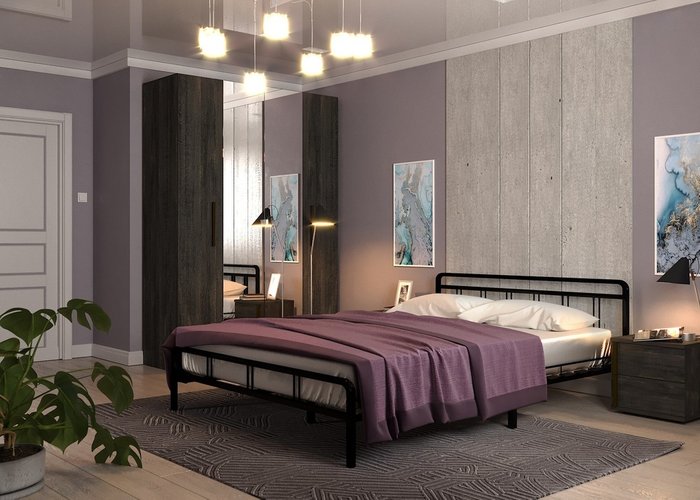 Кровать Леон 160х200 черного цвета - купить Кровати для спальни по цене 16608.0