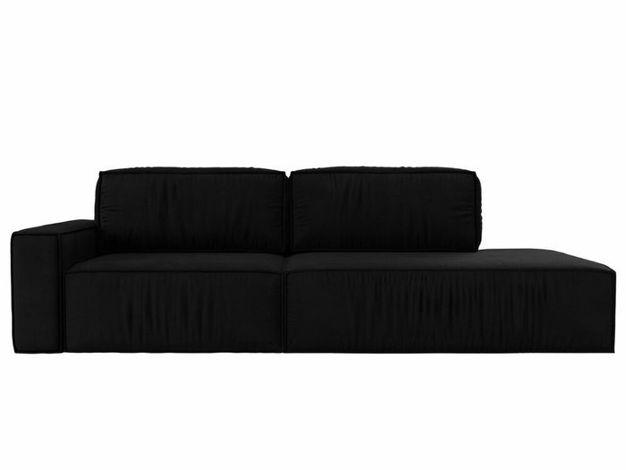 Прямой диван-кровать Прага модерн черного цвета подлокотник слева - купить Прямые диваны по цене 74999.0