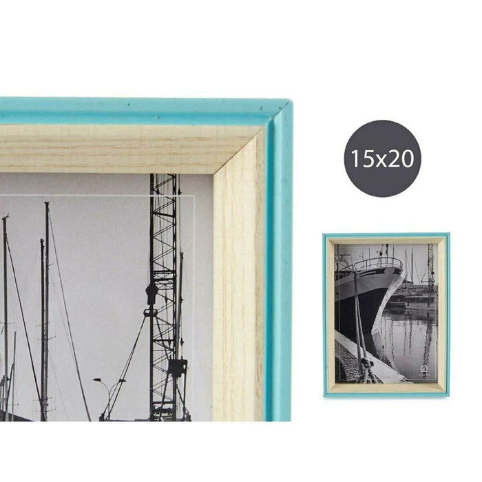 Фоторамка Синий Светло-коричневый 3 x 22 x 17 cm Стеклянный Белый Деревянный MDF - купить Рамки по цене 1110.0