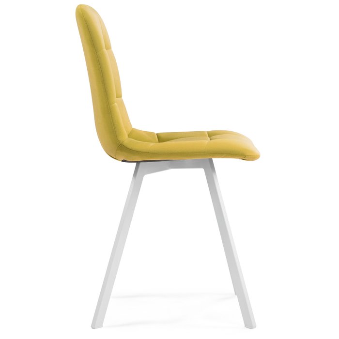 Стул Чилли желтого цвета на белых ножках - лучшие Обеденные стулья в INMYROOM