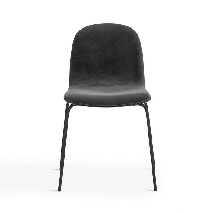 Стул из велюра Tibby серого цвета - купить Обеденные стулья по цене 26641.0