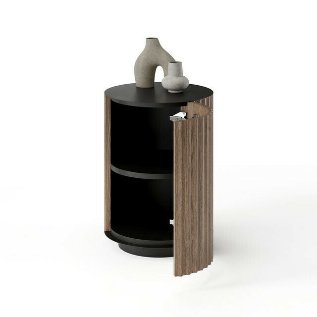 Прикроватная тумба Хан М черно-коричневого цвета - купить Прикроватные тумбы по цене 75306.0