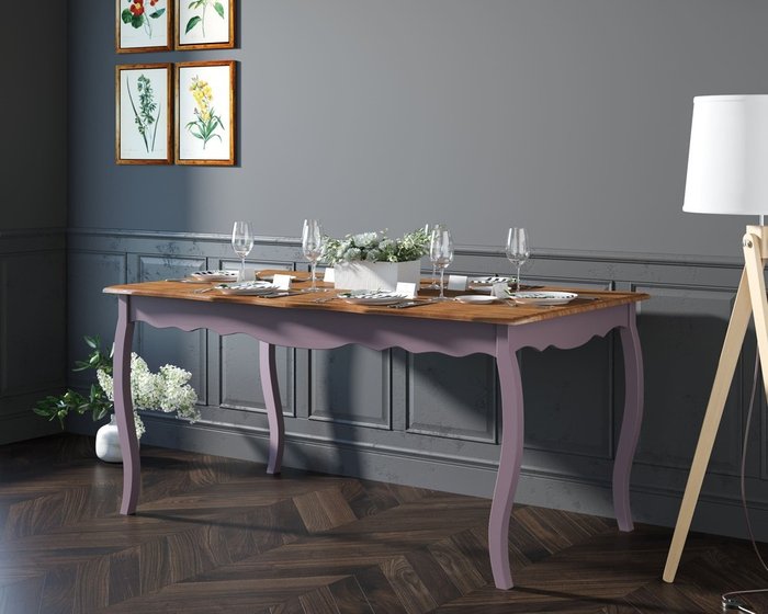 Раздвижной обеденный стол Leontina коричнево-лавандового цвета - купить Обеденные столы по цене 81690.0