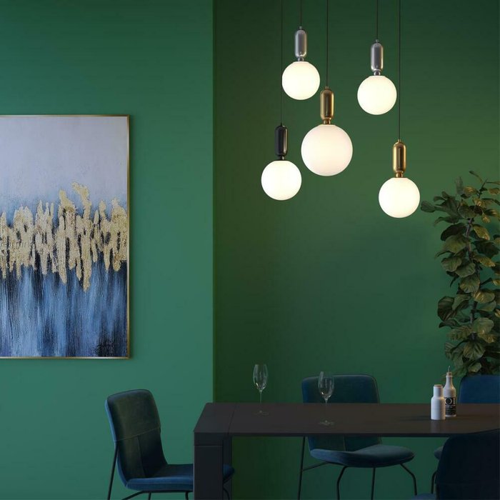 Подвесной светильник Okia из металла и стекла  - лучшие Подвесные светильники в INMYROOM