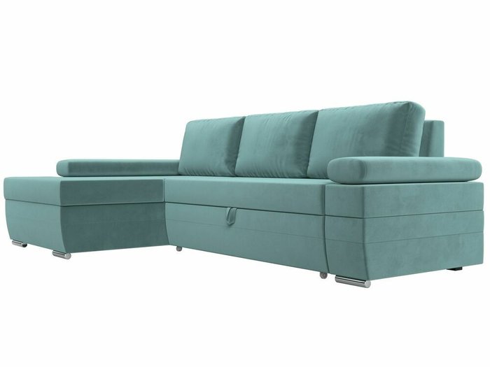 Угловой диван-кровать Канкун бирюзового цвета левый угол - лучшие Угловые диваны в INMYROOM