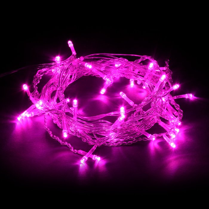 Электрогирлянда Бахрома розового цвета 2х0,6 м. - купить Гирлянды по цене 525.0