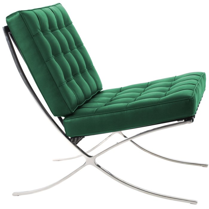 Кресло Barcelona Chair зелёного цвета - купить Интерьерные кресла по цене 66300.0