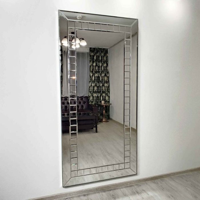 Настенное зеркало Melony 100x200 серебряного цвета - купить Настенные зеркала по цене 68300.0