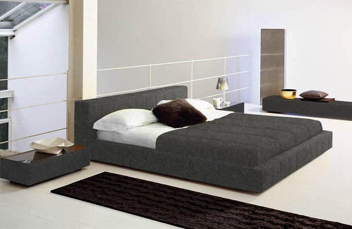 Кровать Squaring Basso Серый Кашемир 180х200 - купить Кровати для спальни по цене 242000.0