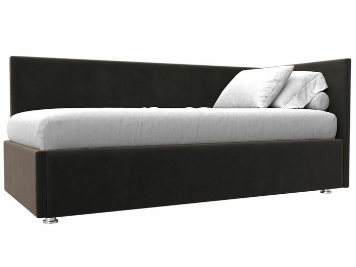 Кровать Лига 039 темно-коричневого цвета с подъемным механизмом правая