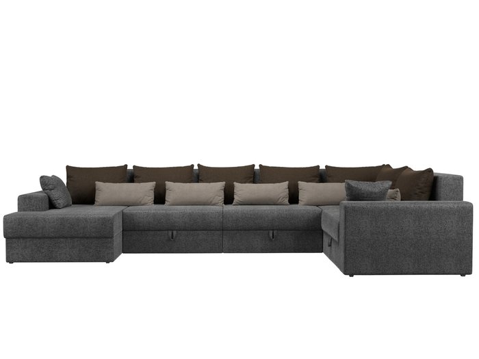 Угловой диван-кровать Мэдисон серо-коричневого цвета - купить Угловые диваны по цене 86200.0