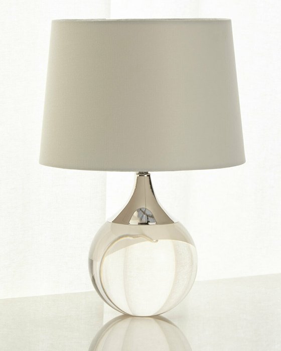 Настольная лампа Милуоки silver с абажуром из хлопка