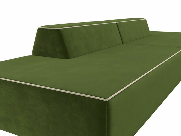 Прямой модульный диван Монс Лофт зеленого цвета с бежевым кантом - лучшие Прямые диваны в INMYROOM