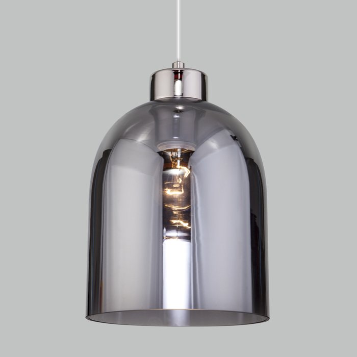 Подвесной светильник Tandem со стеклянным плафоном серого цвета - лучшие Подвесные люстры в INMYROOM