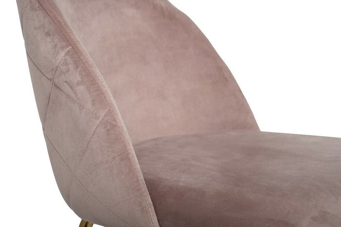 Стул в обивке из велюра розового цвета с латунными ножками - лучшие Обеденные стулья в INMYROOM