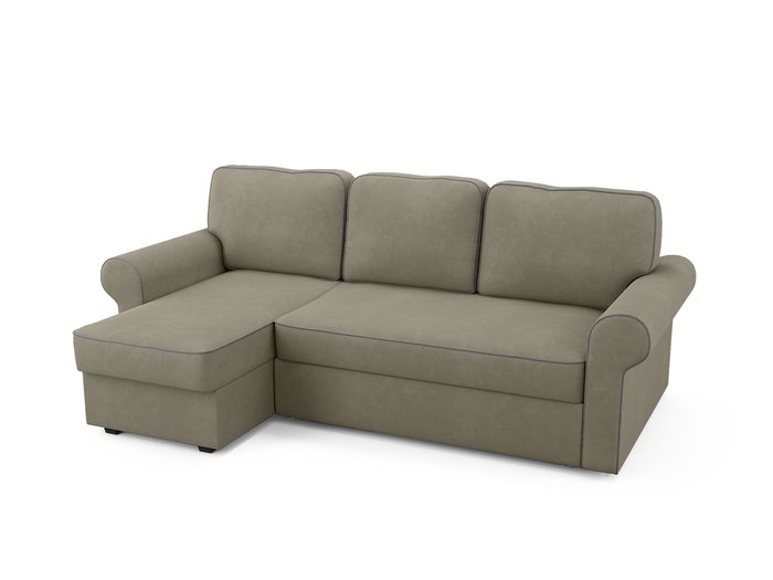 Угловой диван-кровать левый Tulon серо-бежевого цвета - купить Угловые диваны по цене 79200.0