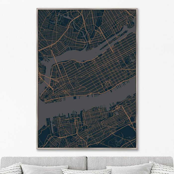 Репродукция картины на холсте Underground geometry of New York, 2020г.