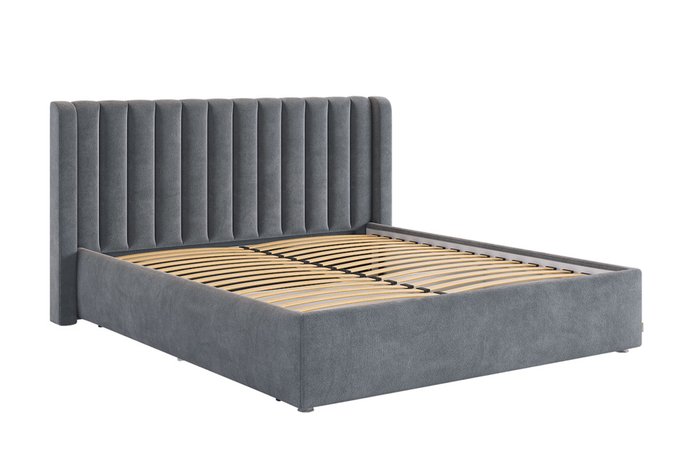 Кровать без подъемного механизма Ева 160х200 темно-серого цвета - купить Кровати для спальни по цене 34280.0