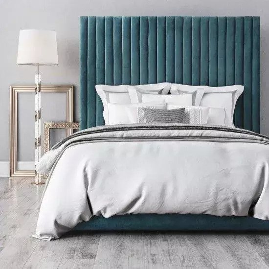 Кровать Arabell 200х200 синего цвета - лучшие Кровати для спальни в INMYROOM