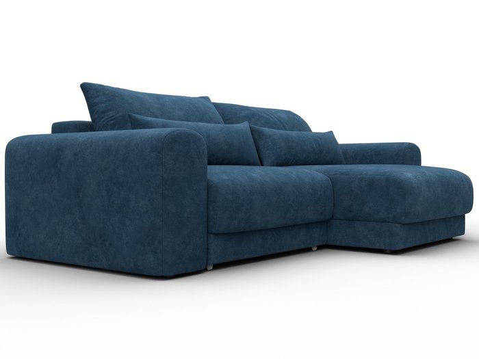 Угловой диван-кровать Лига-056 синего цвета - лучшие Угловые диваны в INMYROOM Угловой диван-кровать Лига-056 синего цвета - лучшие Угловые диваны в INMYROOM