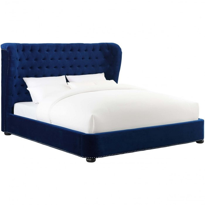 Кровать Brussel синего цвета 160х200