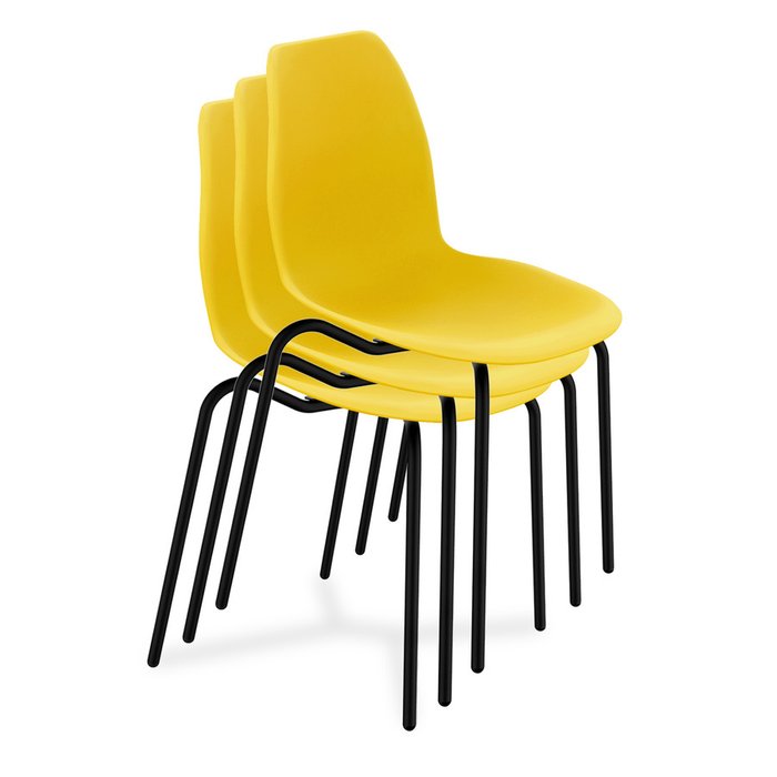 Стул обеденный Floerino желтого цвета на металических ножках - купить Обеденные стулья по цене 4030.0