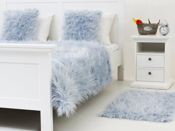 Коврик Furry голубого цвета 60х90 - лучшие Ковры в INMYROOM
