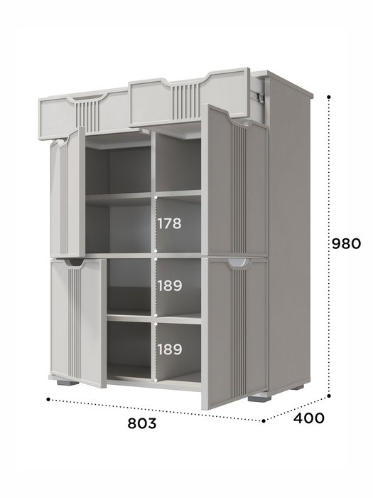 Комод Эмилия ЭЛ-20 цвет кашемир/шарли керамика - лучшие Комоды в INMYROOM