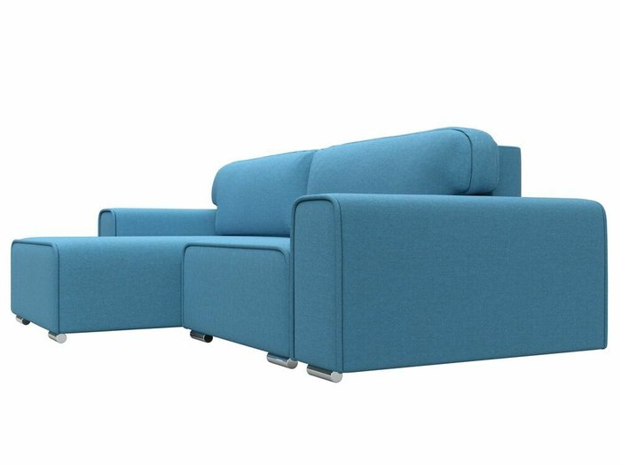 Угловой диван-кровать Лига 029 голубого цвета левый угол - лучшие Угловые диваны в INMYROOM