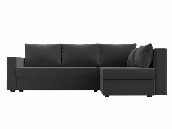 Угловой диван-кровать Мансберг серого цвета правый угол - купить Угловые диваны по цене 42999.0