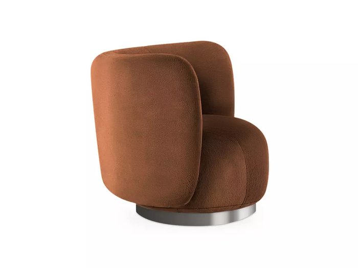 Кресло Lucca вращающееся коричневого цвета с основанием серого цвета - лучшие Интерьерные кресла в INMYROOM