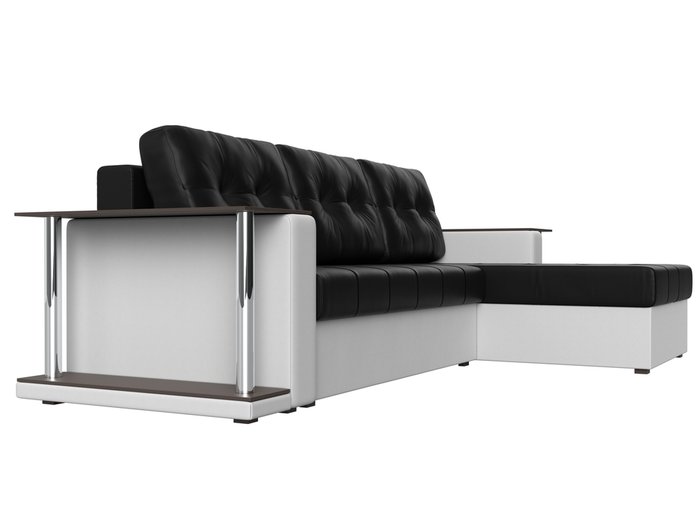 Угловой диван-кровать Даллас бело-черного цвета (экокожа) - лучшие Угловые диваны в INMYROOM