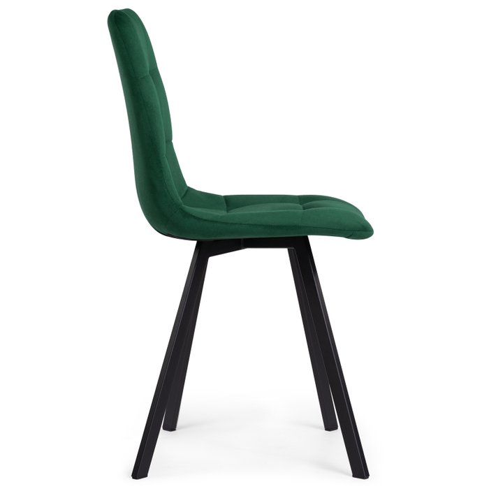 Стул Чилли темно-зеленого цвета на черных ножках - лучшие Обеденные стулья в INMYROOM