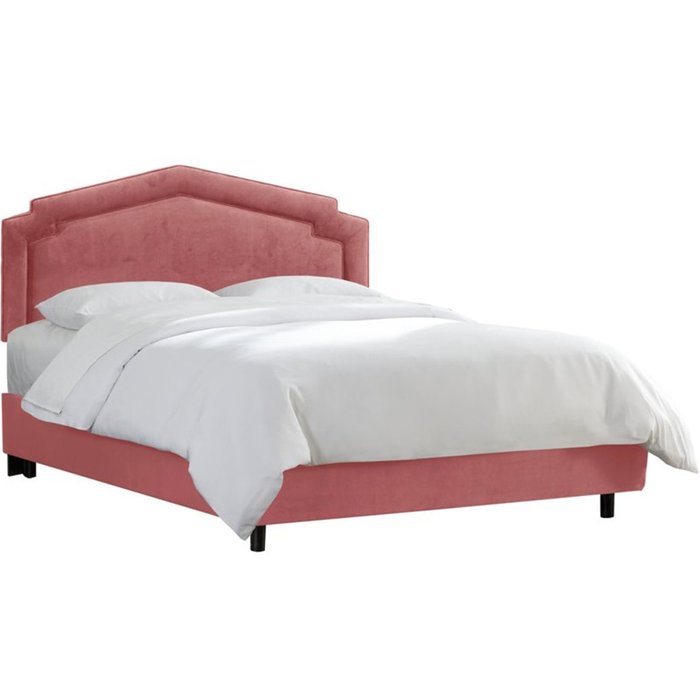 Кровать Nina Notched Rose Velvet розового цвета 180х200