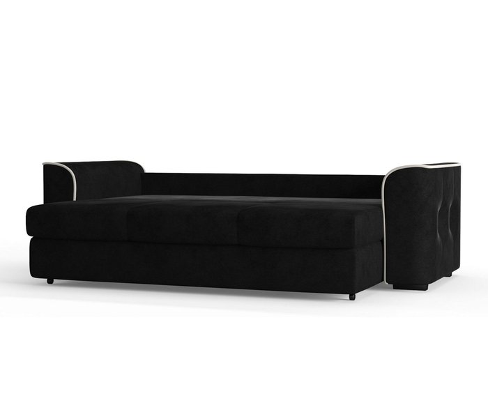 Диван-кровать Нордленд в обивке из велюра черного цвета - лучшие Прямые диваны в INMYROOM
