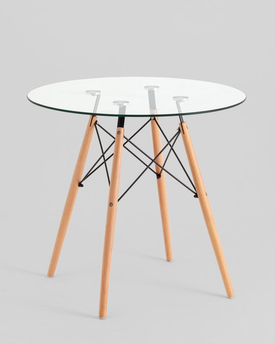 Обеденный стол Dsw Eames прозрачно-бежевого цвета - лучшие Обеденные столы в INMYROOM