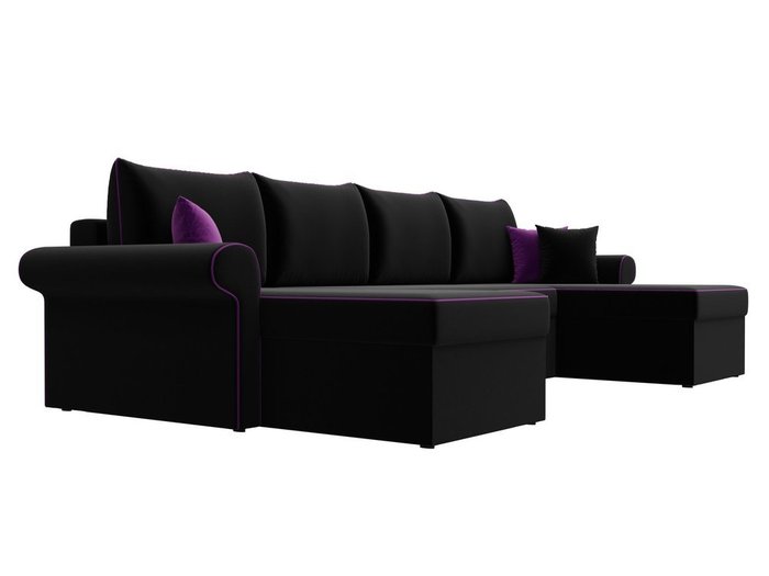 Угловой диван-кровать Милфорд черного цвета - лучшие Угловые диваны в INMYROOM