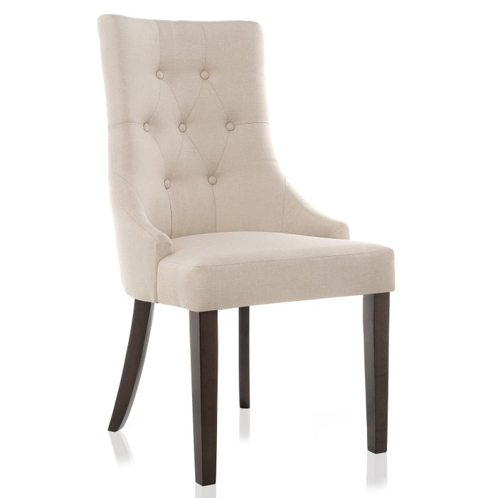 Стул Elegance dark walnut fabric cream бежевого цвета Стул Elegance dark walnut fabric cream бежевого цвета
