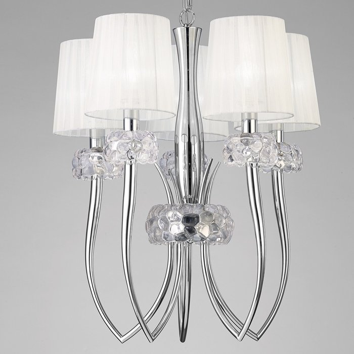 Подвесная люстра Loewe Chrome 4632 (ткань, цвет белый) - лучшие Подвесные люстры в INMYROOM