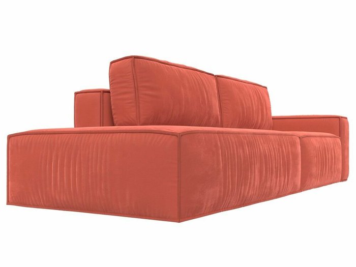 Прямой диван-кровать Прага модерн кораллового цвета подлокотник справа - лучшие Прямые диваны в INMYROOM